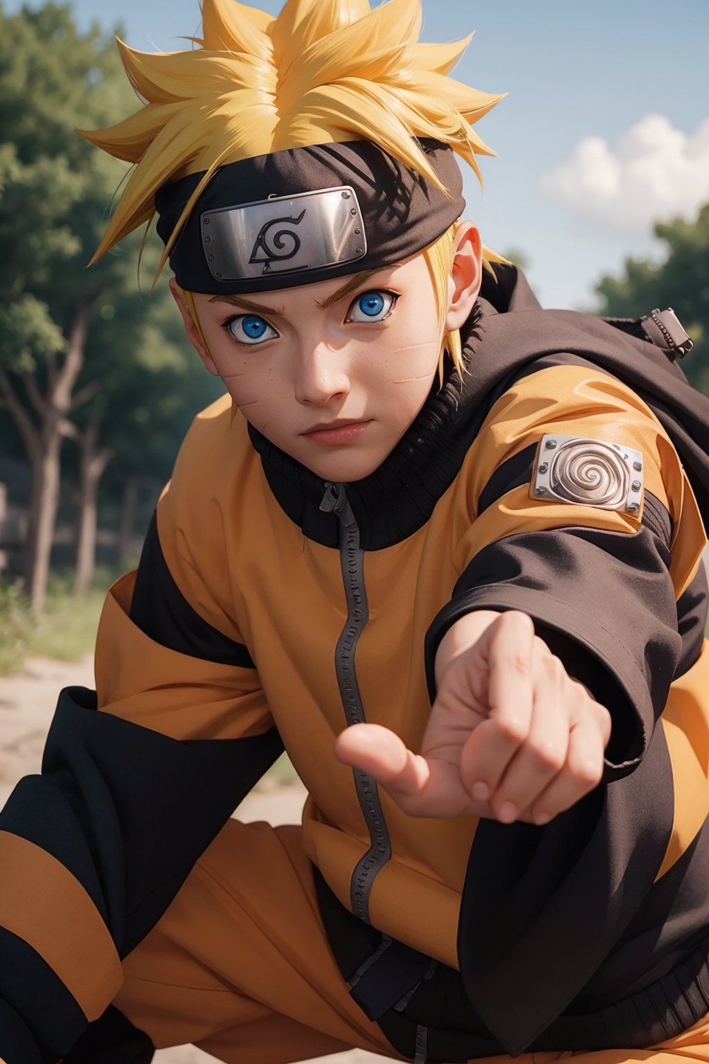 imagine naruto uzumaki in real life, ultra hd, detailed body, detailed hands, detailed face, detailed eyes, blue eyes, hdr, n4rut0