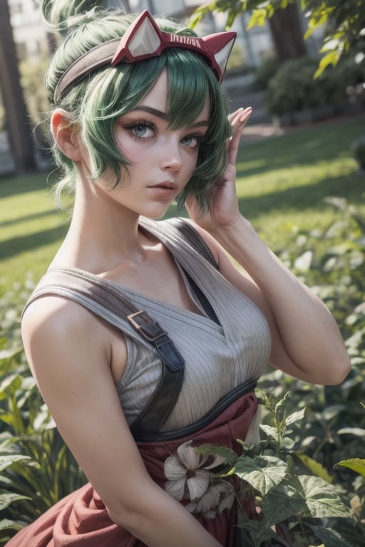 1girl,green hair