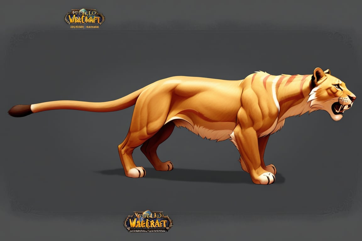 ((Concept Art, Fantasy, World of Warcraft Style, Artstation Style, Hand Painted, Stylized, Beautiful Colors, Game Art, female lioness mount, Stylized Game)), side_view,realistic