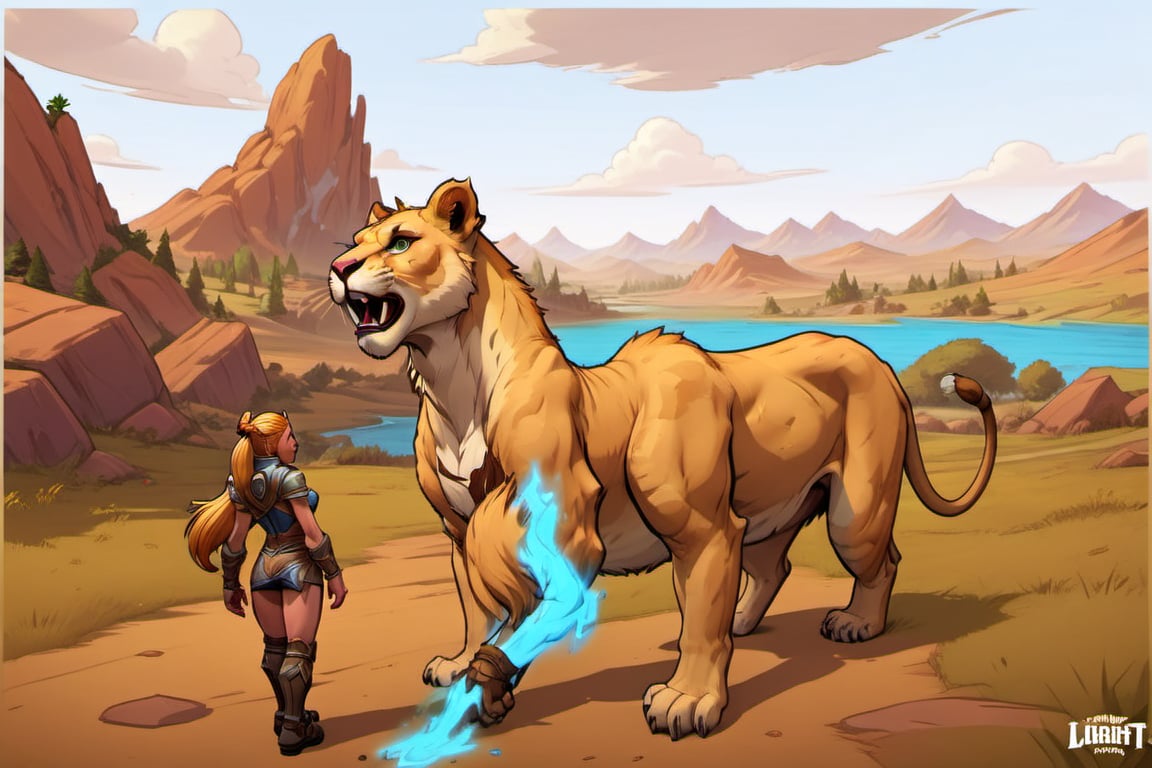 ((Hand Painted, Stylized, Game character, Concept Art,character sheet of a lioness, Stylized Textures, Hand Painted Textures, Cartoon, World of Warcraft style)), Stylized asset,  more detail XL, greg rutkowski, (world of warcraft style asset, artstation style, stylized station, 3d extrude style, flipped normals style), stylized prop,  3d, cartoon proportions,comic book, work of art,  breathtaking lioness , Let the concept merge fantasy and nature in a mix of UHD, sideview


