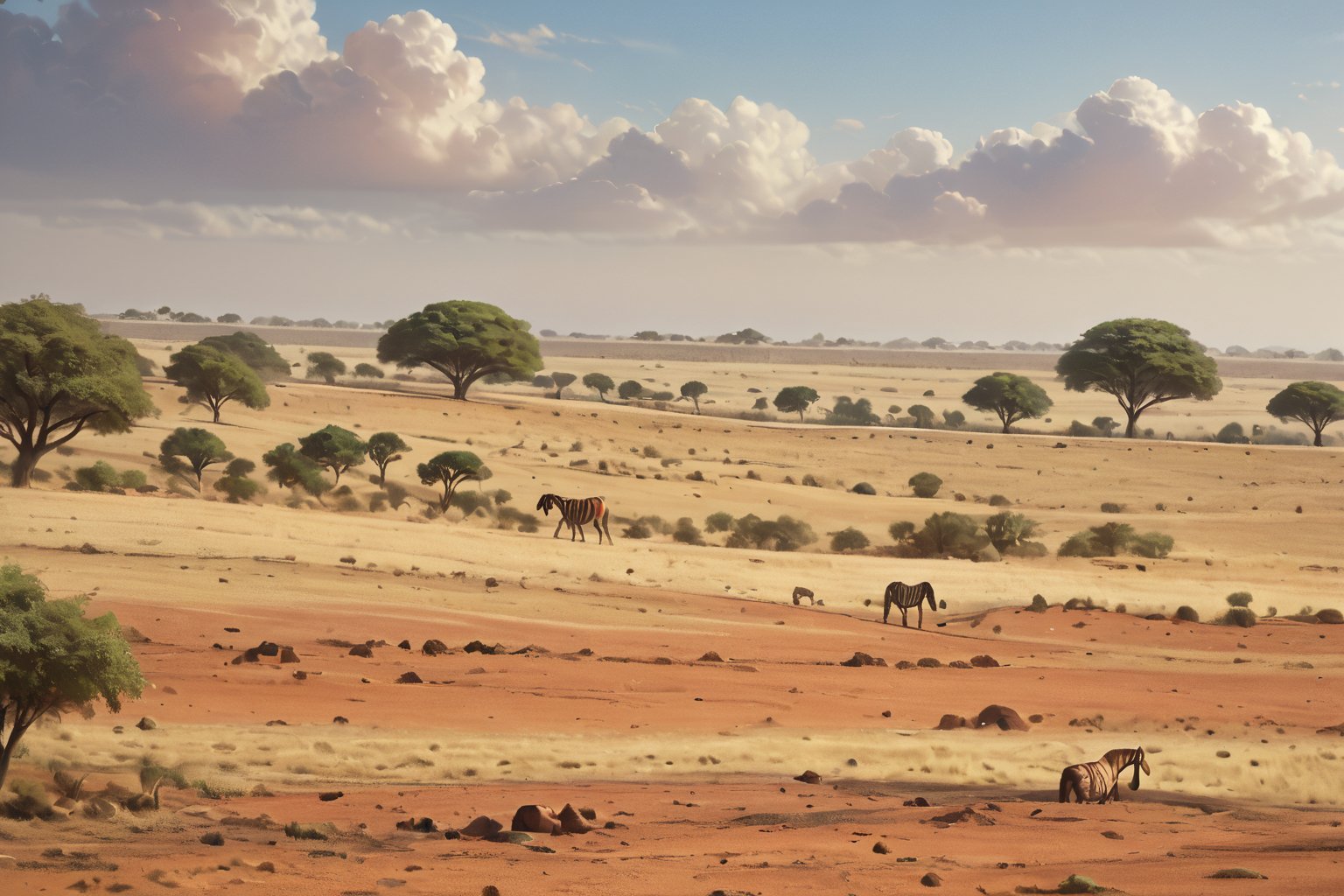  score_9, score_6_up, score_5_up,Very detailed, perfect image. masterpiece. A masterpiece of a scene depicting a San African landscape,  the scene takes place in south africa savanna. African savannah landscape