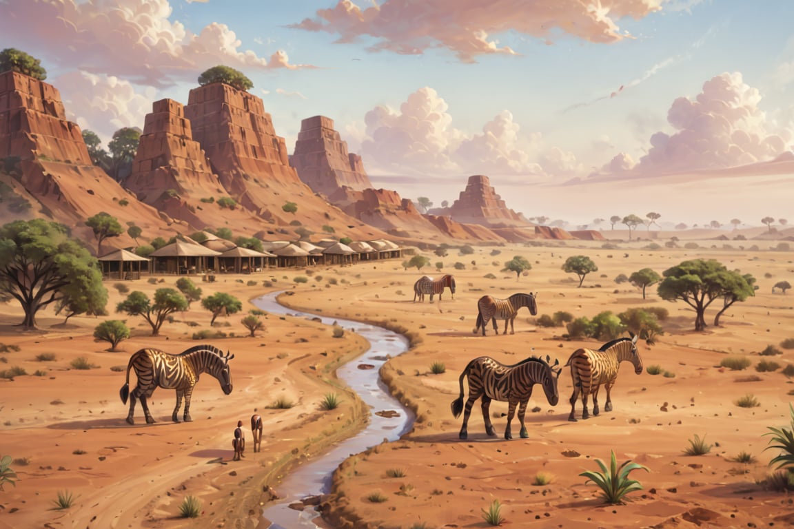  score_9, score_6_up, score_5_up,Very detailed, perfect image. masterpiece. A masterpiece of a scene depicting a San African landscape,  the scene takes place in south africa savanna. African savannah landscape