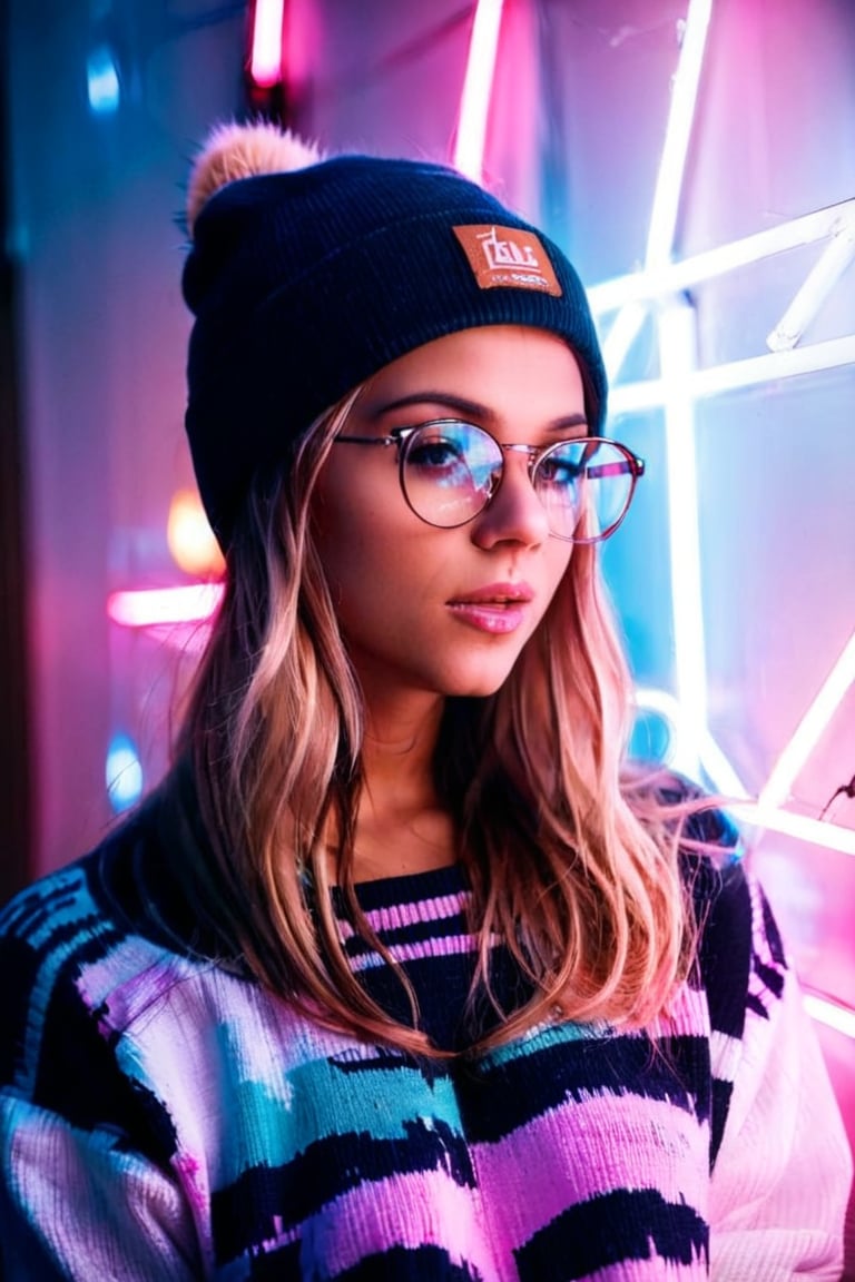 dsktnexl, blue pink color grading, gradient overlay, color wash, color gel, duotone photography, studio, BREAK 1girl, female focus, cinematic angle,
1girl, female focus, hipster girl, color gel, dsktnexl, duotone photography, neon light, fairy lights, bokeh background, glasses, beanie,oversized sweater,Brandon Woelfel style,ashlynnbrooke, blonde