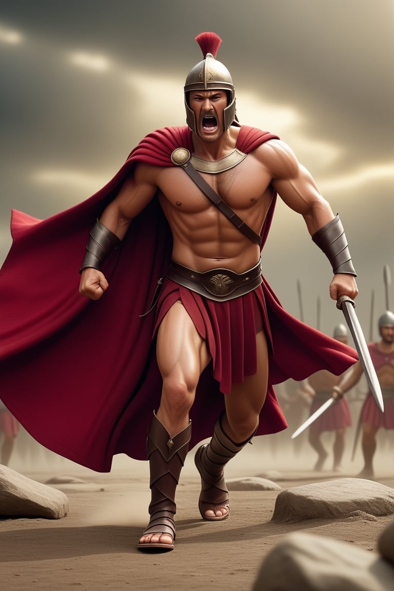 In the epic film "300,  " one of the most breathtaking scenes unfolds as the Spartan warriors,  clad in iconic crimson cap...