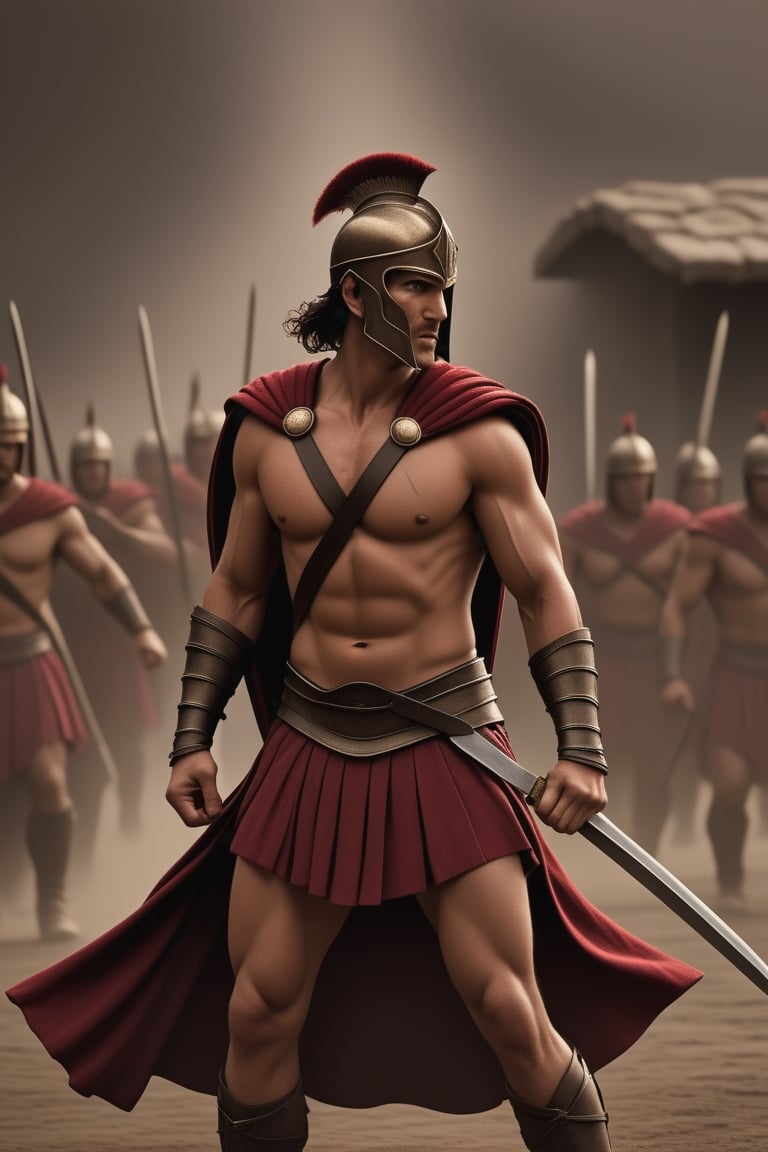 In the epic film "300,  " one of the most breathtaking scenes unfolds as the Spartan warriors,  clad in iconic crimson cap...