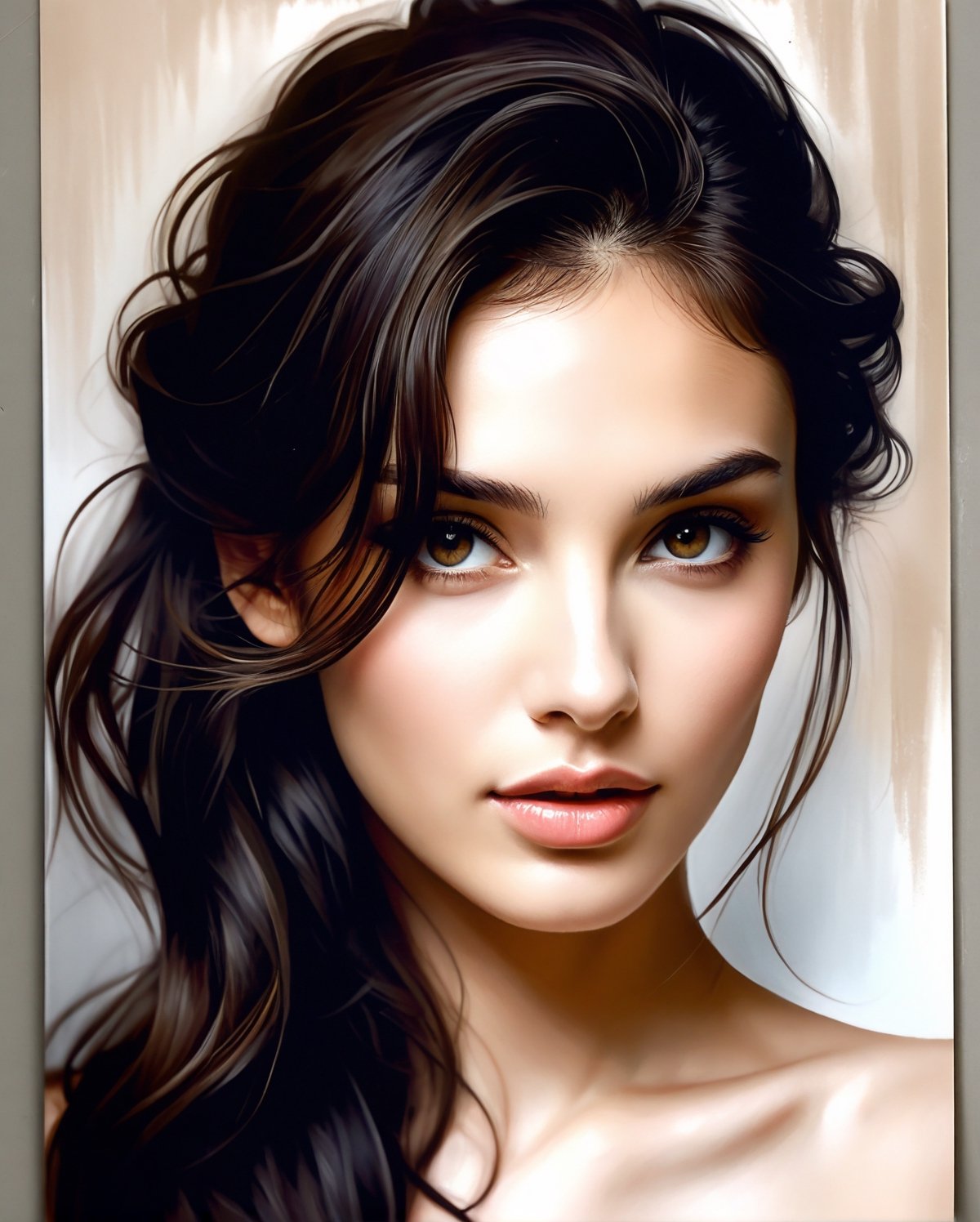pencil sketch of romantic portrait by loomith method,  monochrom drawing,  Portrait Drawing in Charcoal and Graphite by Ji...