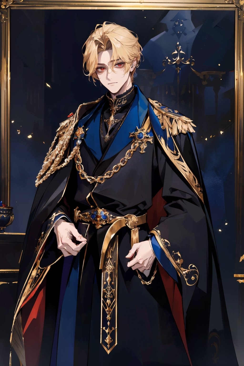 ( young handsome man,  blonde hair,  red eyes by Ty on Tensor.Art