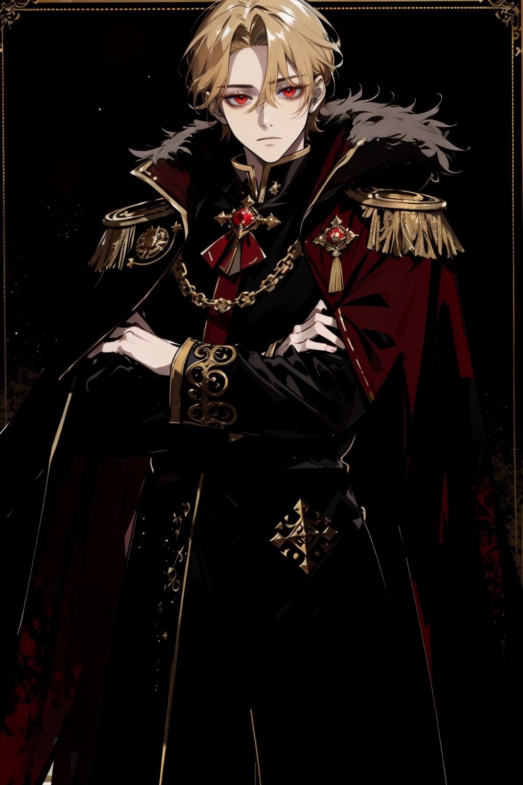 ( young handsome man,  blonde hair,  red eyes by Ty on Tensor.Art