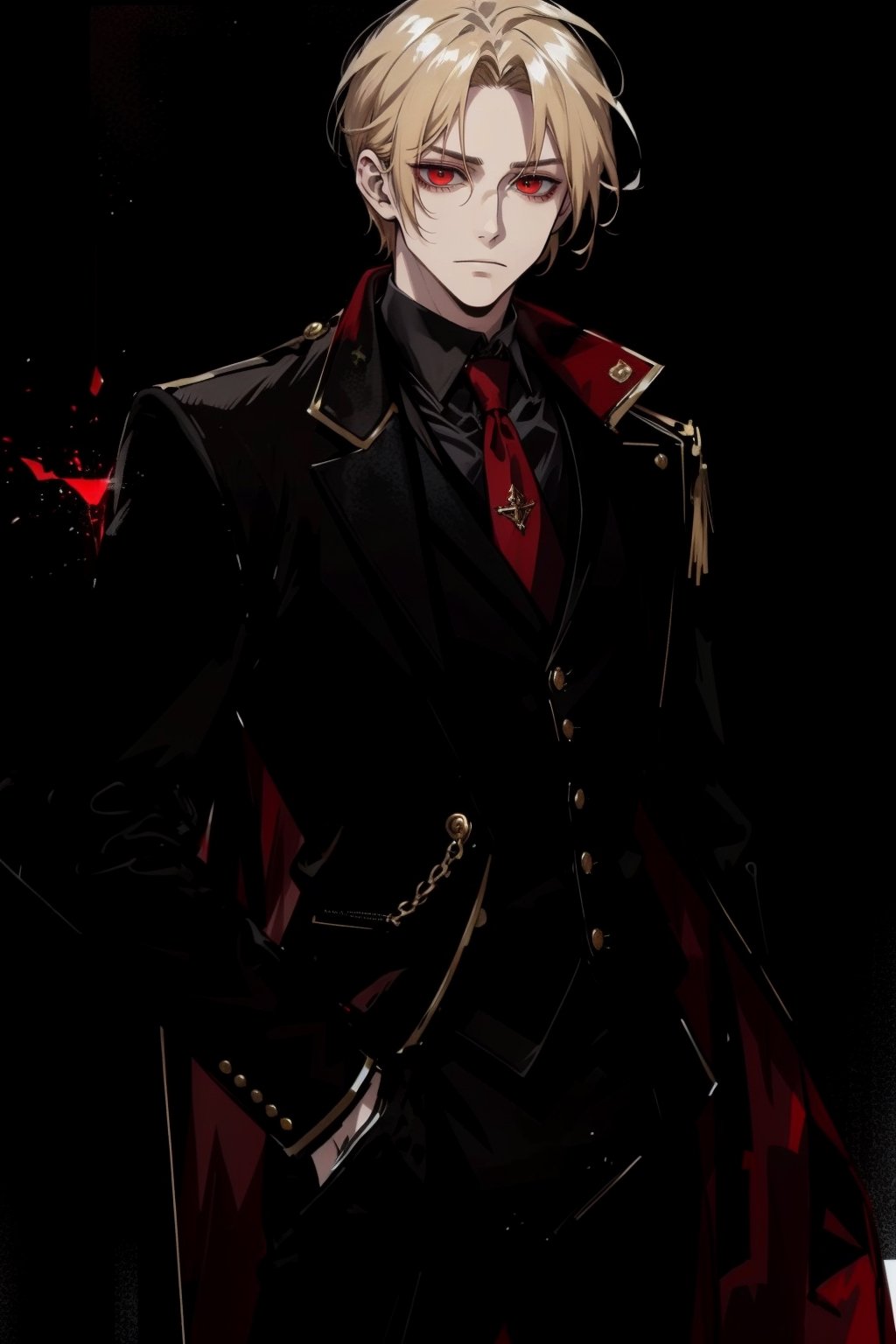 ( young handsome man,  blonde hair,  red eyes by Ty on Tensor.Art