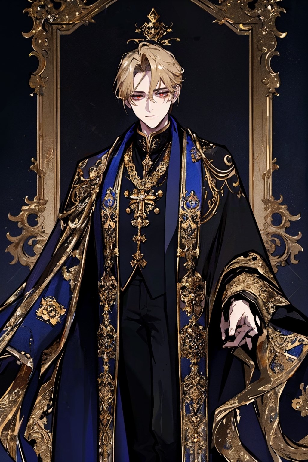 ( young handsome man,  blonde hair,  red eyes by Ty on Tensor.Art