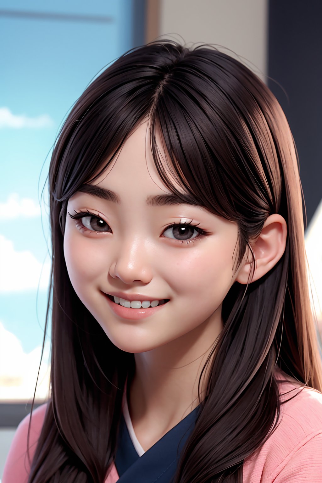 innocent korean girl smiling