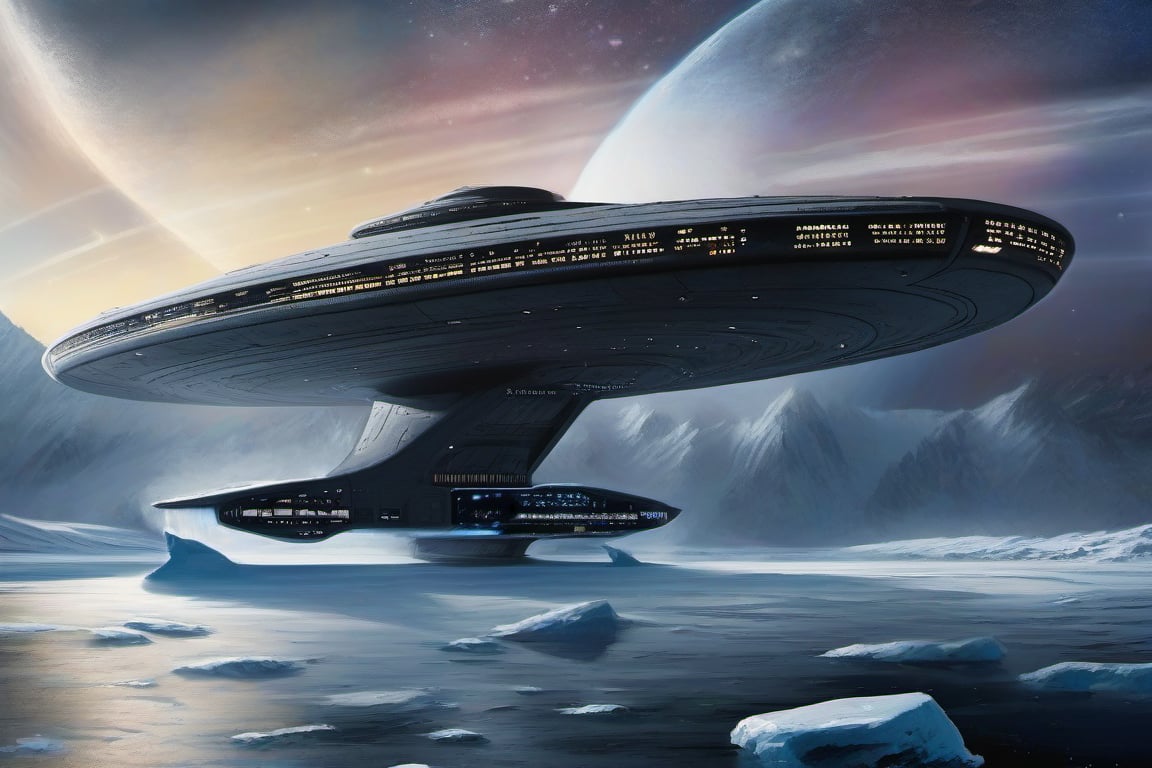 "Imagine you are a crew member aboard the USS Enterprise from Star Trek,  navigating through the icy expanse of deep space...