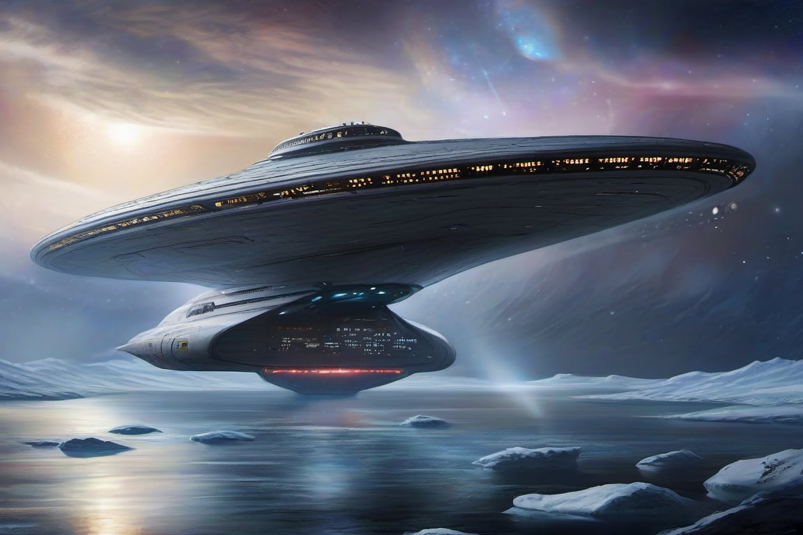 "Imagine you are a crew member aboard the USS Enterprise from Star Trek,  navigating through the icy expanse of deep space...