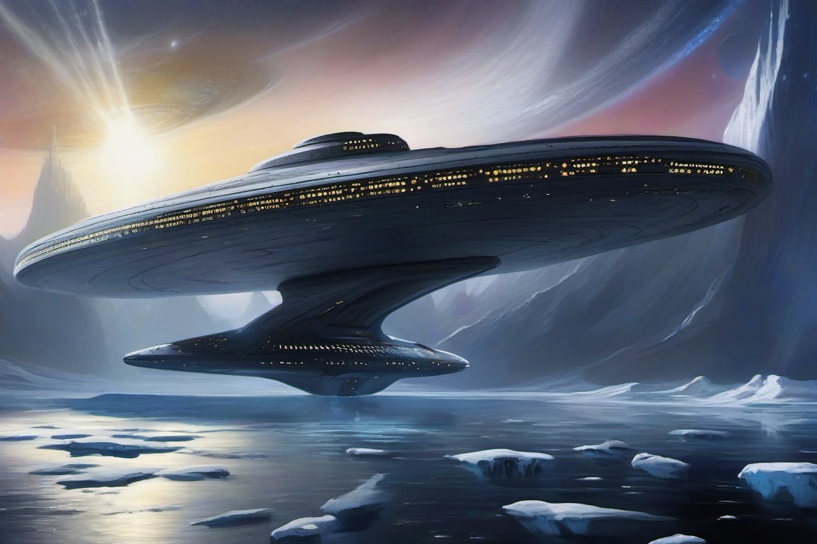 "Imagine you are a crew member aboard the USS Enterprise from Star Trek,  navigating through the icy expanse of deep space...