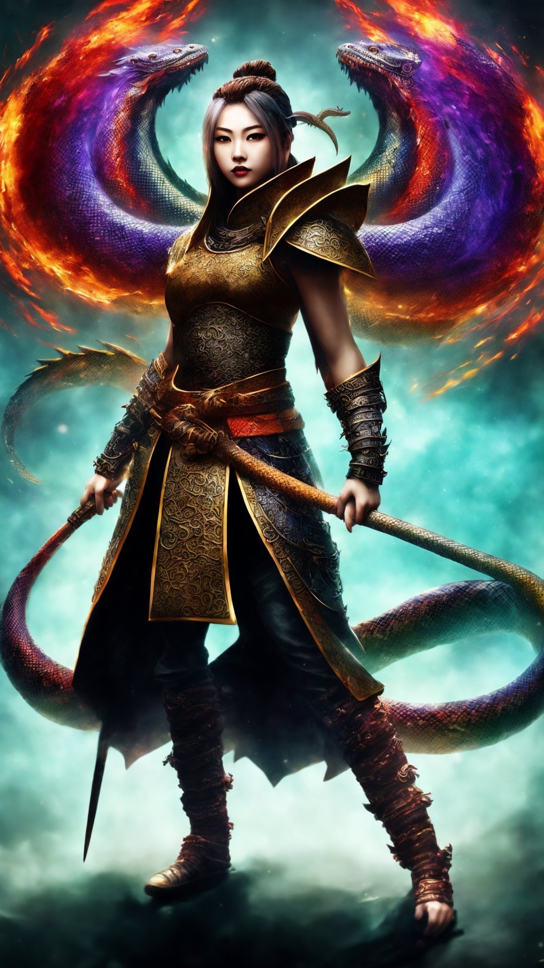 showcase the magnificence of Orochi,  colorful masterpiece,  1girl by Ai Art Vision on Tensor.Art