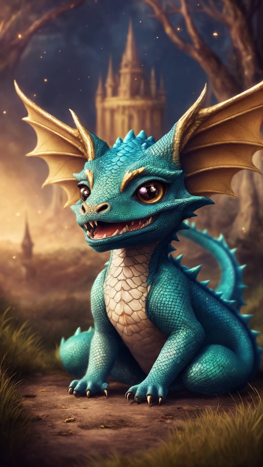 cute chibi baby dragon,  cinematic background,  vibrant colors by Ai Art Vision on Tensor.Art