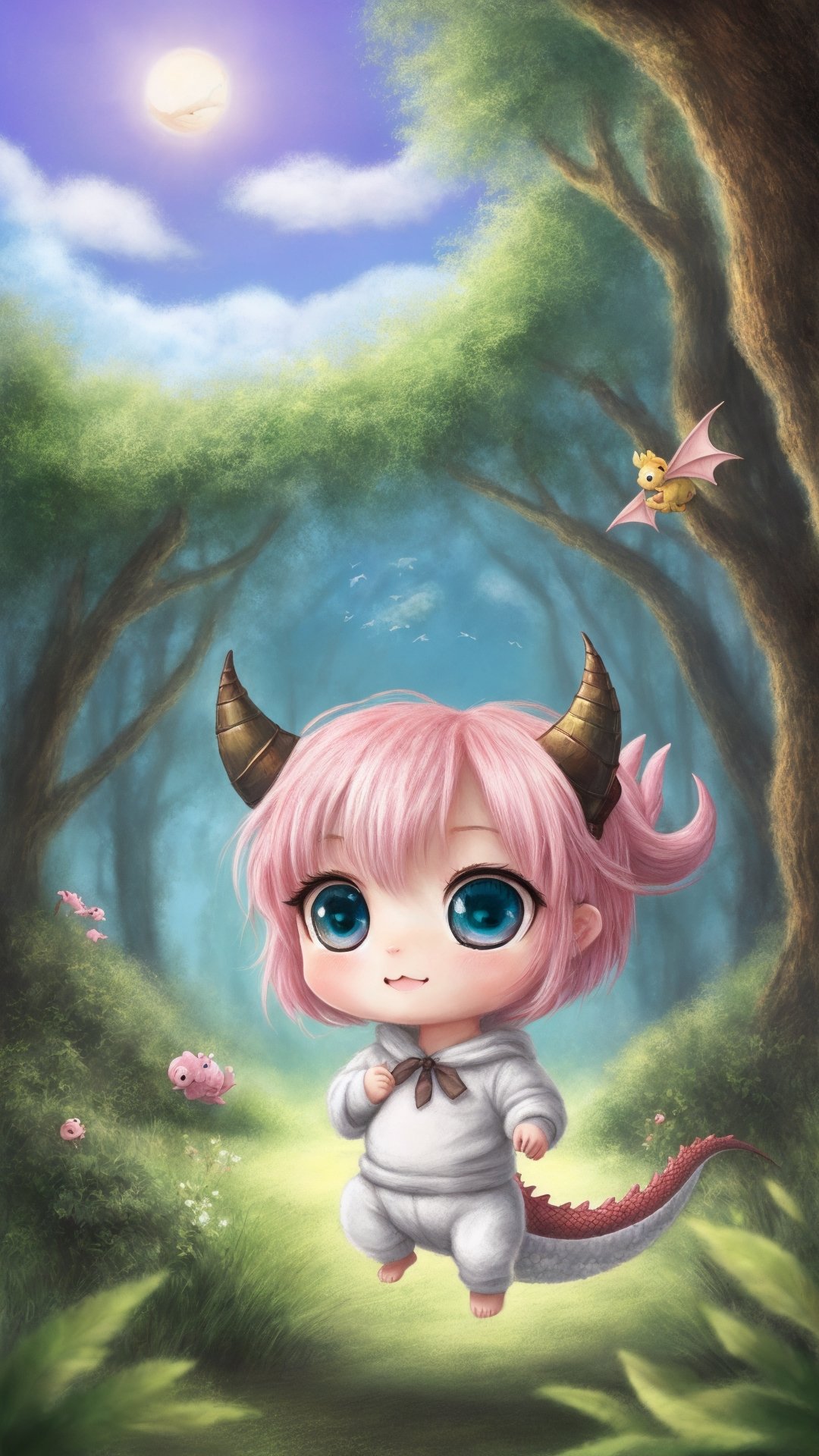 cute chibi baby dragon,  soft pastels,  pastel colors by Ai Art Vision on Tensor.Art