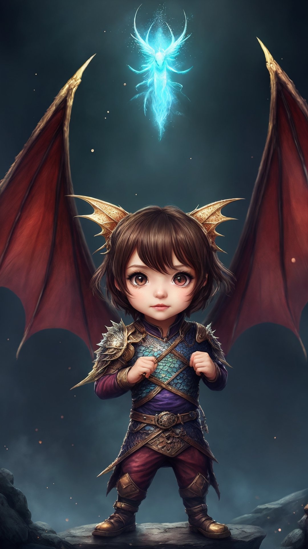 cute chibi baby dragon,  cinematic background,  vibrant colors by Ai Art Vision on Tensor.Art