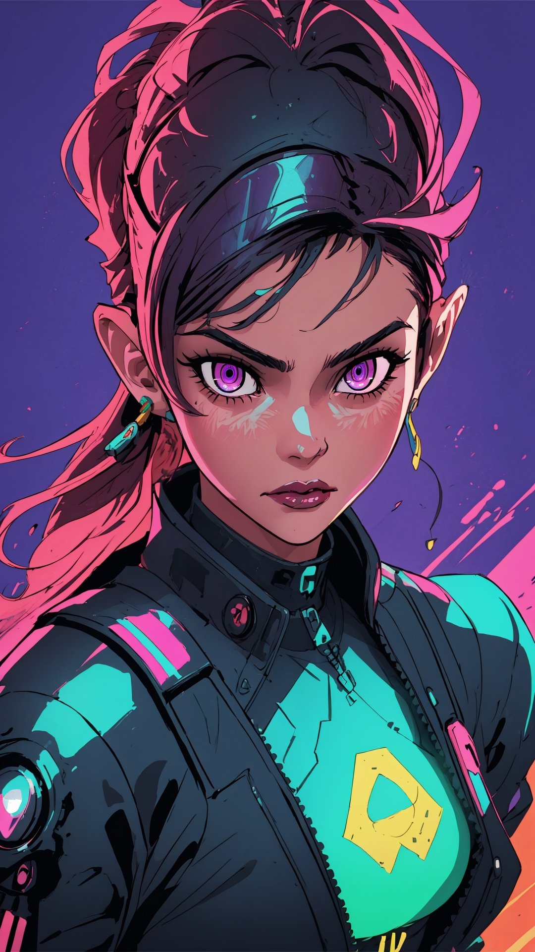 Ana De Armas as cyberpunk ninja robot warrior,  light purple Eyes,  Marvel X-23 by Ai Art Vision on Tensor.Art
