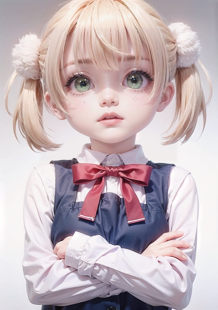 Kids loli school girl,  twin pony tails hair,  blonde by Emer on Tensor.Art