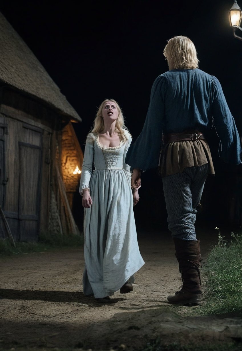 medieval europe,  once upon a time,  in a nighttime street by Draqulore on Tensor.Art