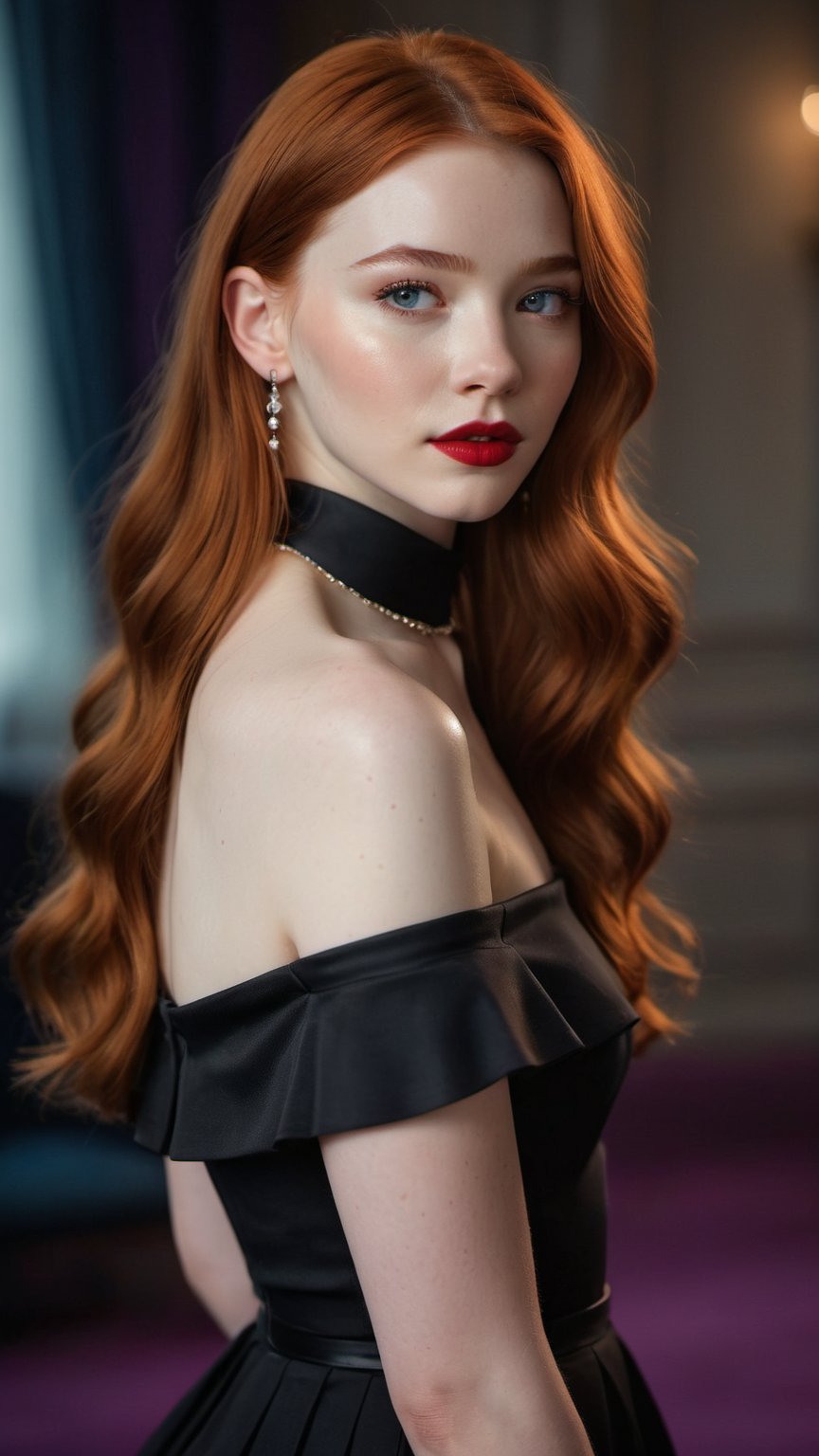 A captivating young woman,  who is a harmonious blend of 's elegant features and 's youthful charm,  Photography of a beau...