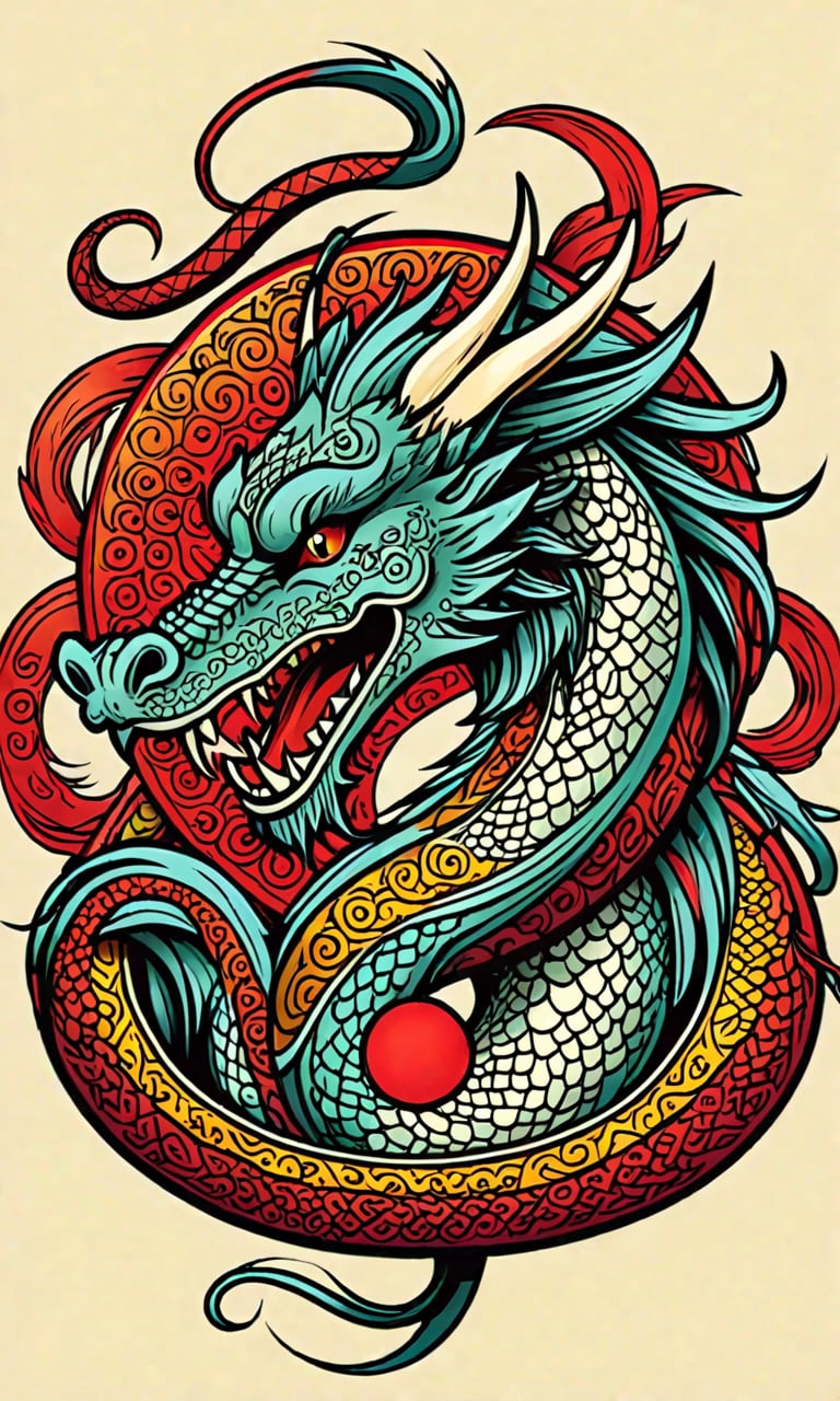 chinese dragon logotype by Seaum on Tensor.Art