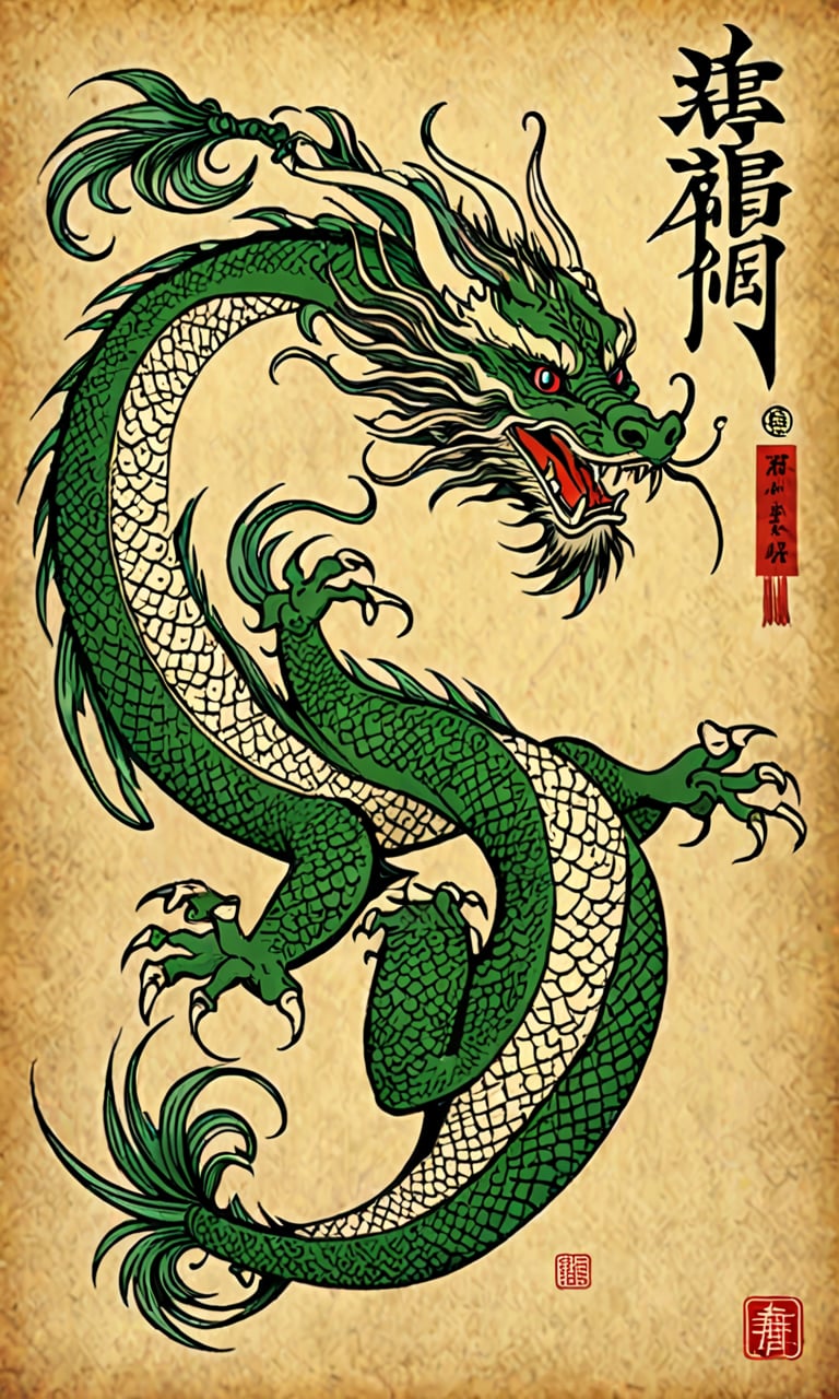 Chinese calligraphy dragon by Seaum on Tensor.Art