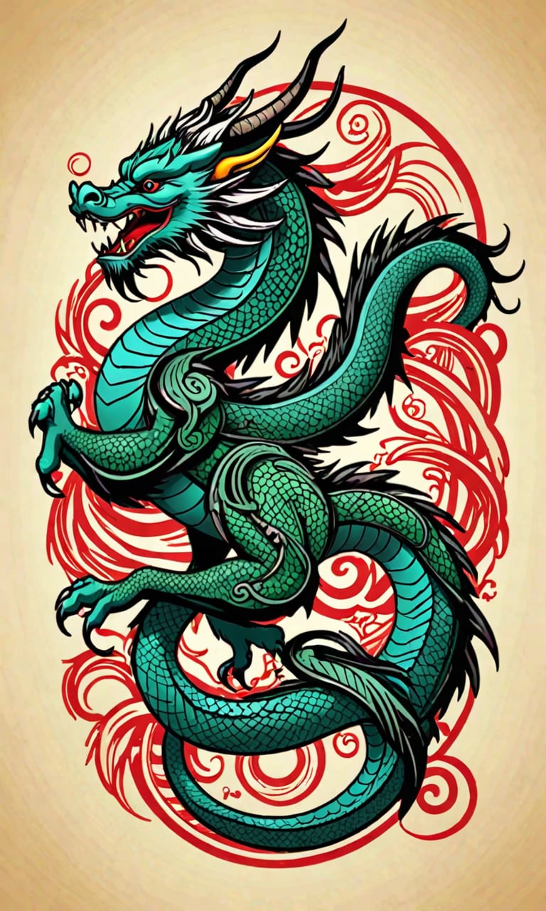 chinese dragon logotype by Seaum on Tensor.Art