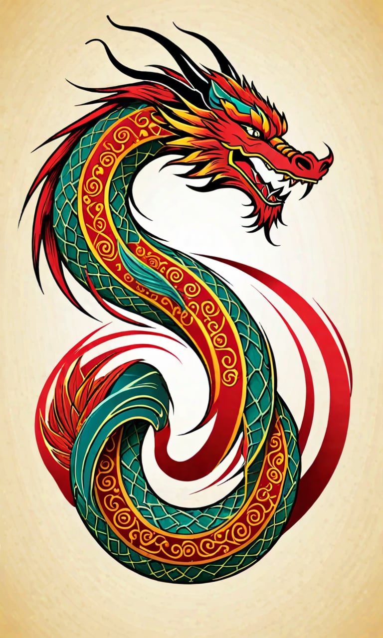 chinese dragon logotype by Seaum on Tensor.Art