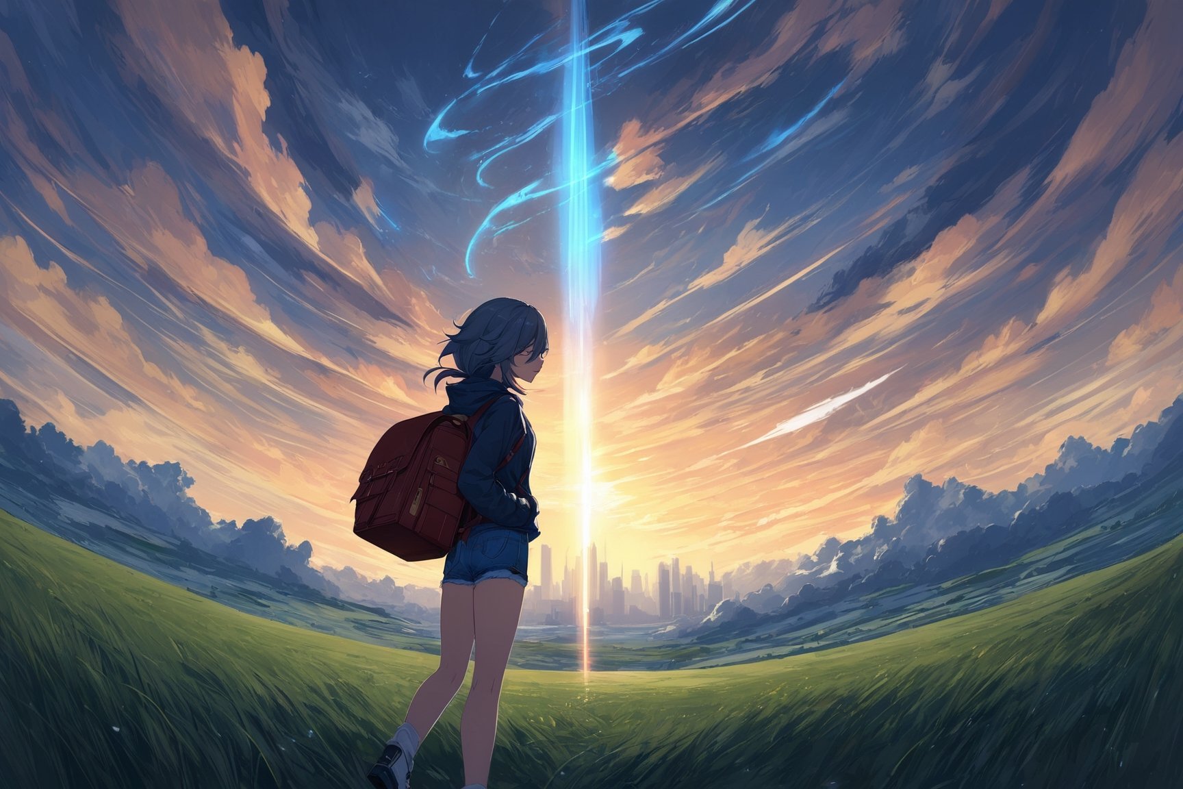 [[fu hua (phoenix)(honkai impact 3rd)]],  Vast sky,  beautiful skyline by 我爱符华 on Tensor.Art