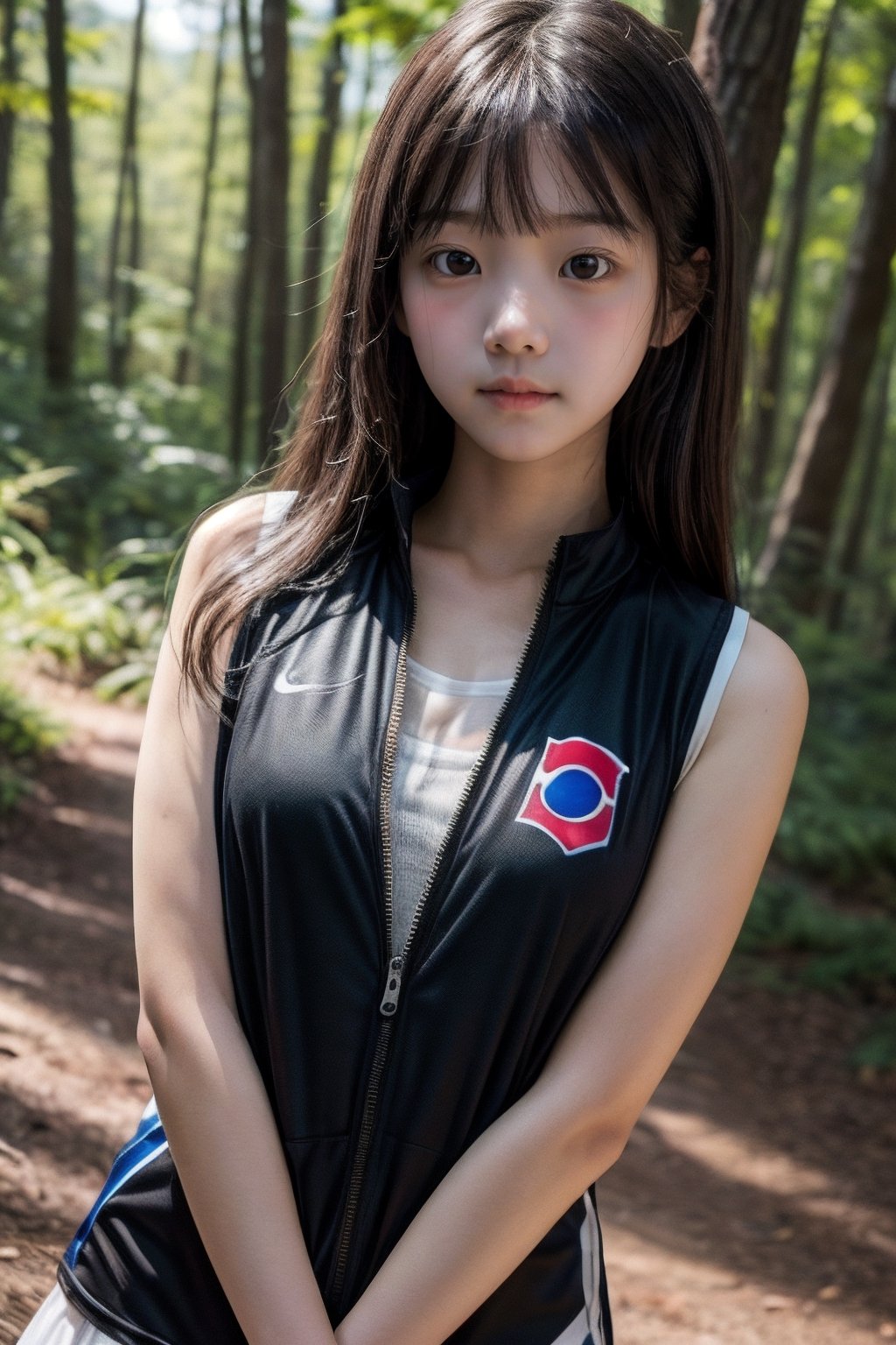 (((deep in the woods))),  (looking at the audience),  (close to the camera by アキタ萬仔 on Tensor.Art