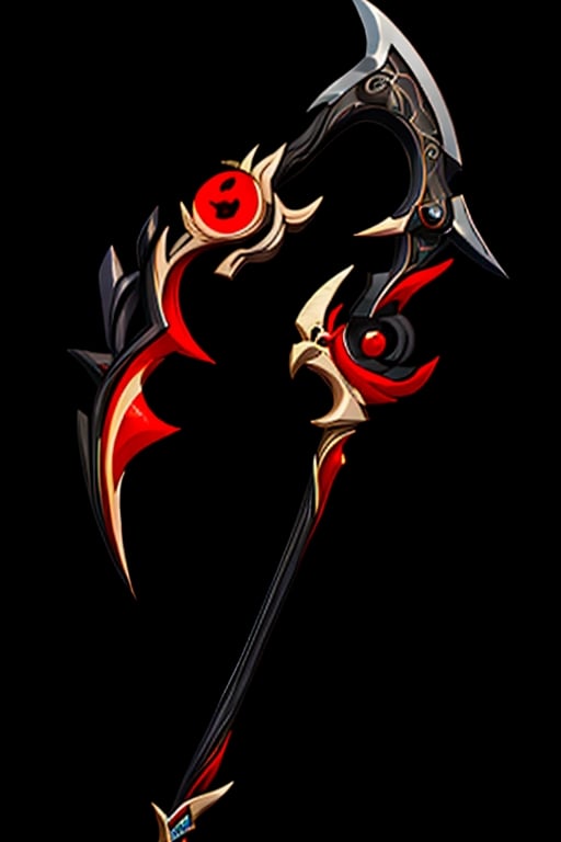 8k resolution, high resolution, masterpiece, intricate details, highly detailed, HD quality, solo, loli, 1_girls, dark background.black desert.scarlet moon.red moon.moon.rain, battle scythe.black stalk.the scarlet blade.black metal handle.gray chains wrap around the base of the stalk.the base of the stem is in the shape of a skull.the blade comes out of the skull's mouth., focus on the whole body, the whole body in the frame, small breasts, rich colors, vibrant colors, detailed eyes, super detailed, extremely beautiful graphics, super detailed skin, best quality, highest quality, high detail, masterpiece, detailed skin, perfect anatomy, perfect body, perfect hands, perfect fingers, complex details, reflective hair, textured hair, best quality,super detailed,complex details, high resolution,

,genshinweapon,CGgameweaponicon gsw