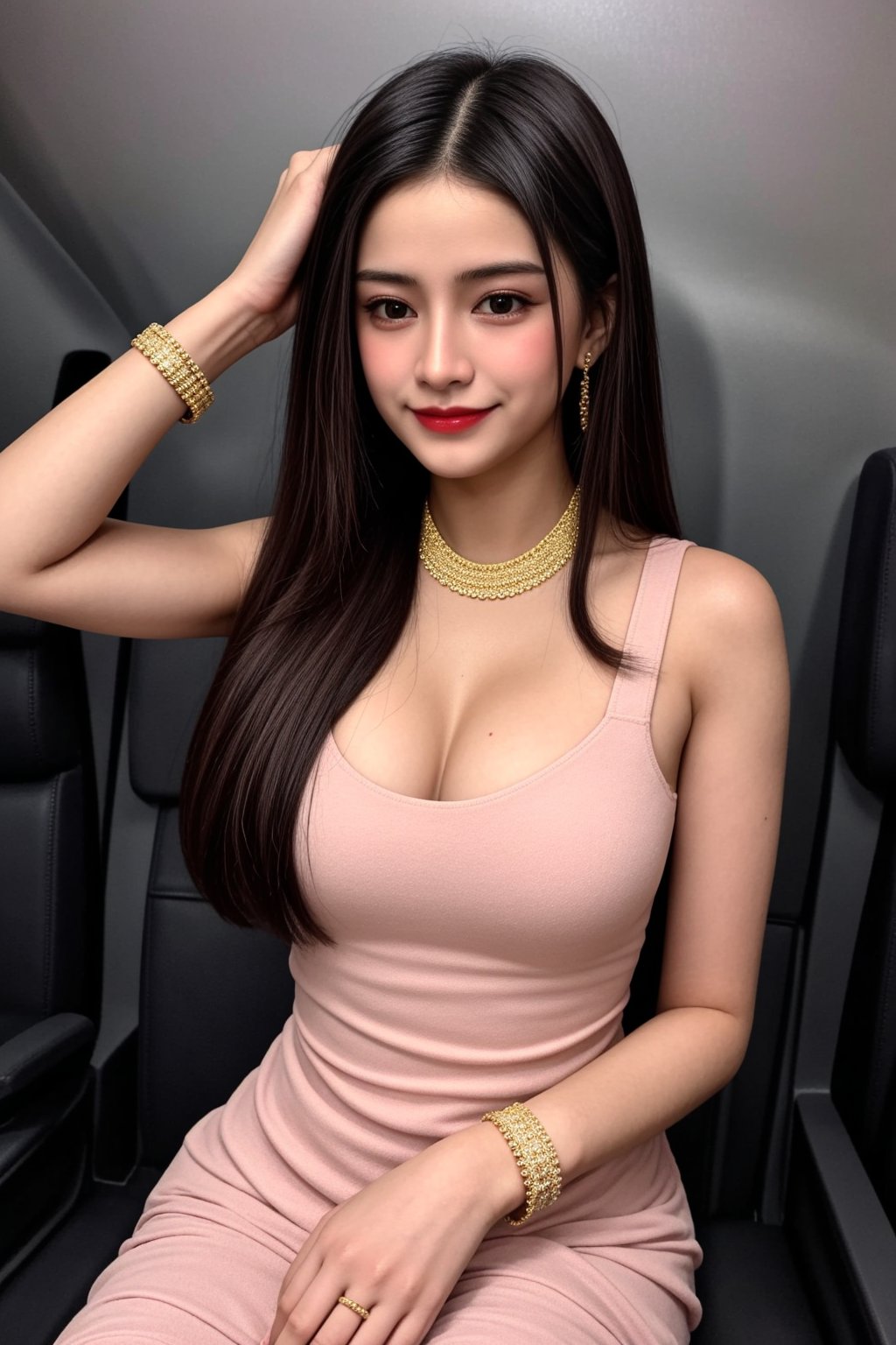 1girl, middle_jewelry over head, unique-physique, Airline-specific outfit reflecting the cultural heritage of the airline's country, upper-body, (((physically-realistic))),,<lora:659111690174031528:1.0>