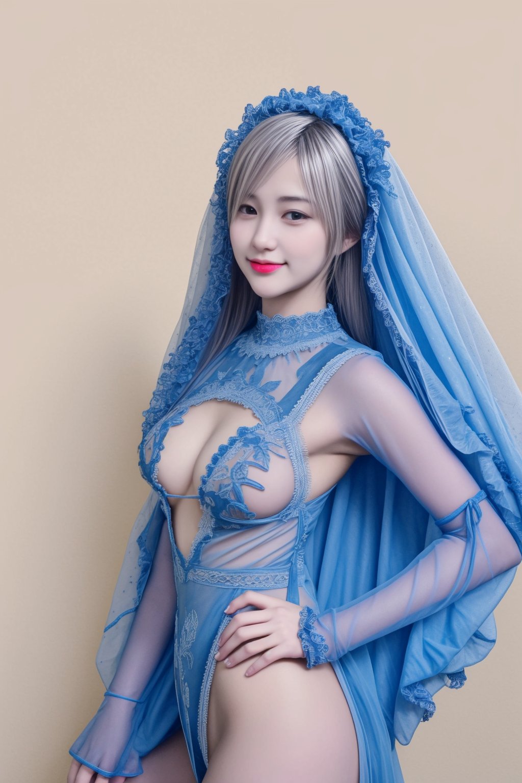 1girl-gyaru-looking-away-from-viewer, 20-years-old, mix-of-natural-hair-styles, unique-physique, elegant-dress, veil, lace trim, lemon0030, see-through, glass-like-see-through-fabric, bodycon, sexy-pose, (((relaxed))), bedroom-background, remarkable-color, (((original-style, original-style-accurate, original-style-perfect))), PA7_Enhancer-04, zelr,,<lora:659111690174031528:1.0>