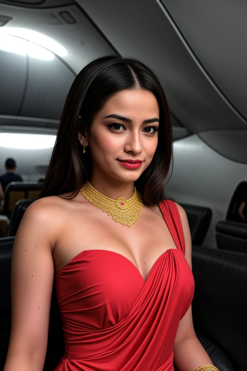 1girl, middle_jewelry over head, unique-physique, Airline-specific outfit reflecting the cultural heritage of the airline's country, upper-body, (((physically-realistic))),,<lora:659111690174031528:1.0>