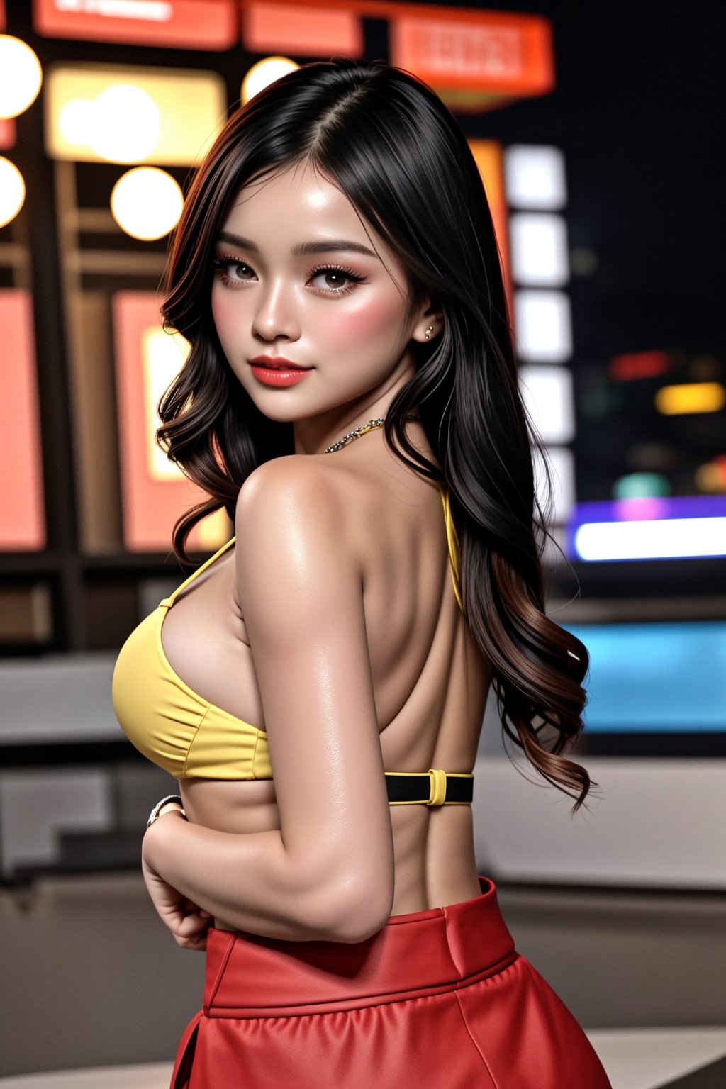 (((lover's-pov))), 1girl-named-fabetwns, mix-of-natural-hair-styles, unique-physique, mix-of-japanese-outfit, jewelry, upper-body, photo background, Ultra-HD-photo-same-realistic-quality-details, asian