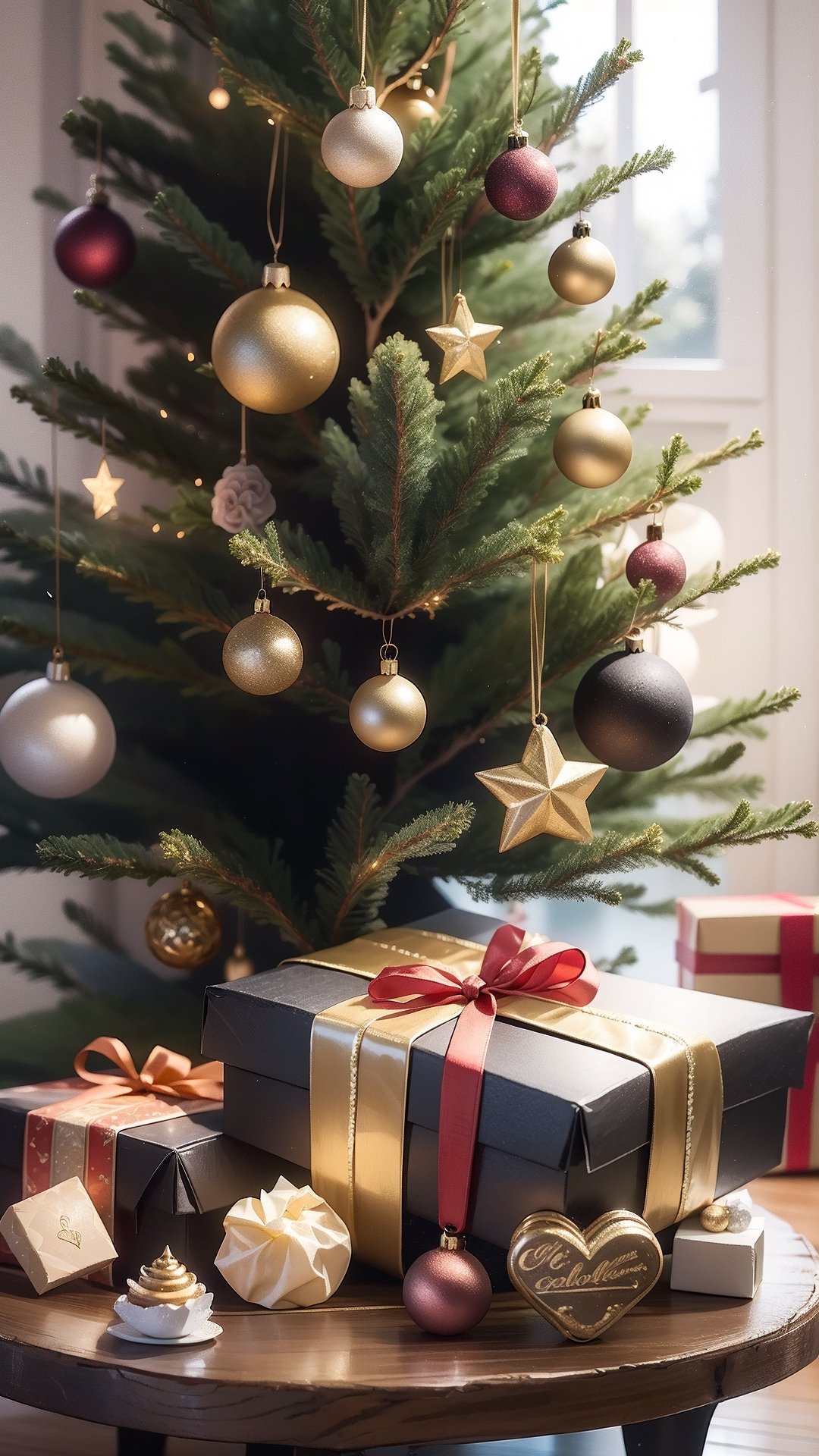 Food, box of chocolates, on a table, Christmas, Christmas decorations, chocolates