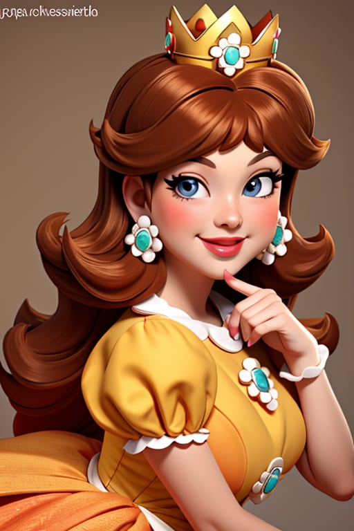 large breasts,  orange dress,  crown by [SkiD] on Tensor.Art