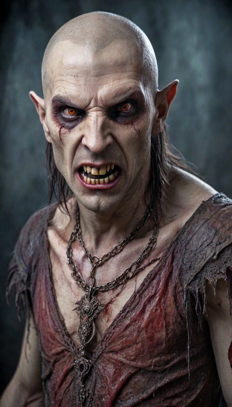 Scary ancient male Strigoi vampire, horror, ultra-detailed, HDR, dramatic lighting