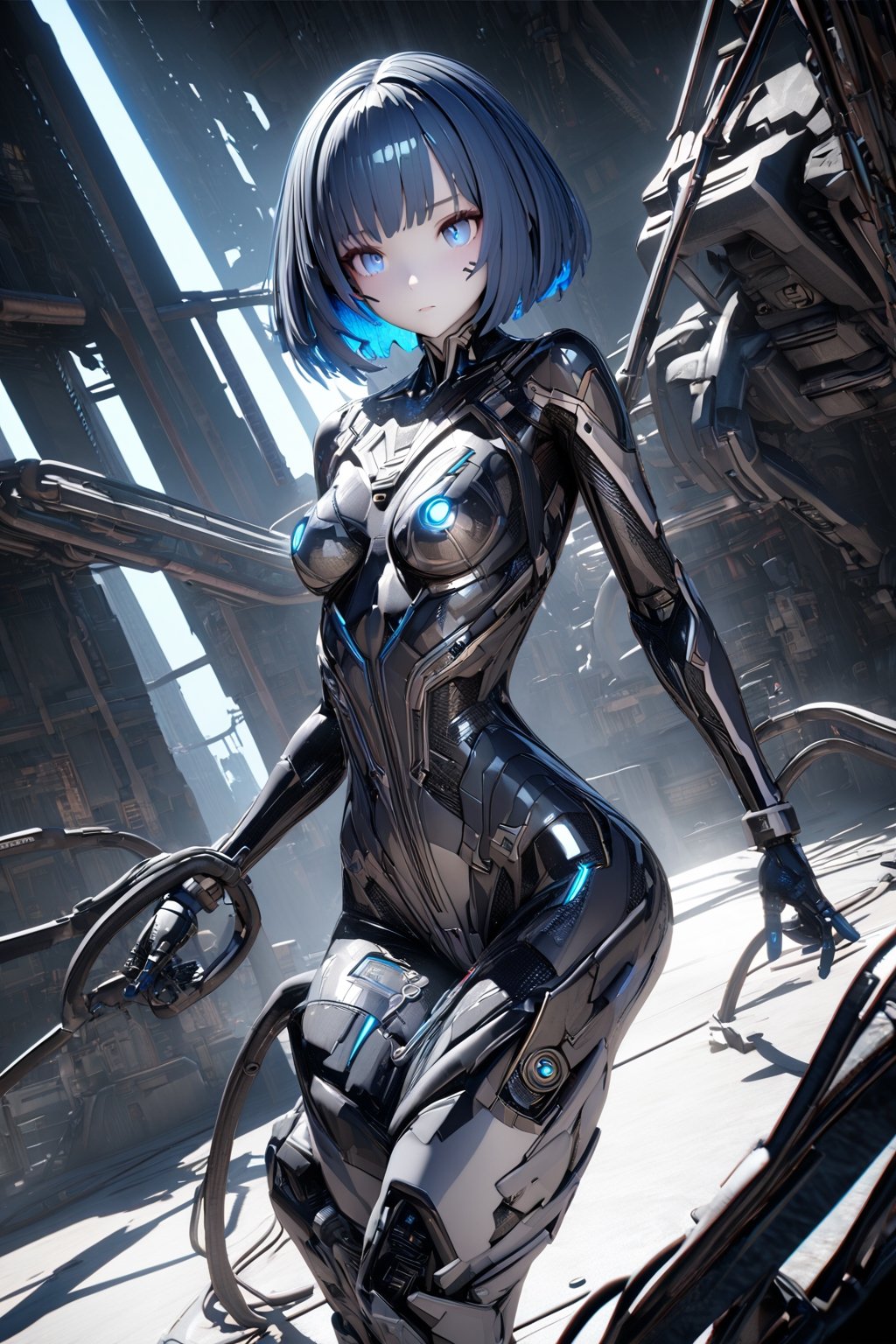 1girl,  a robot girl,  bob cut by ted on Tensor.Art