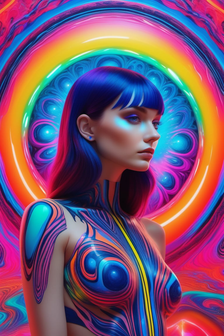 psychedelic style Impossible portal to an infinite liminal reality,  horror,  psychedelic glitch art by StableDiffusionVN...