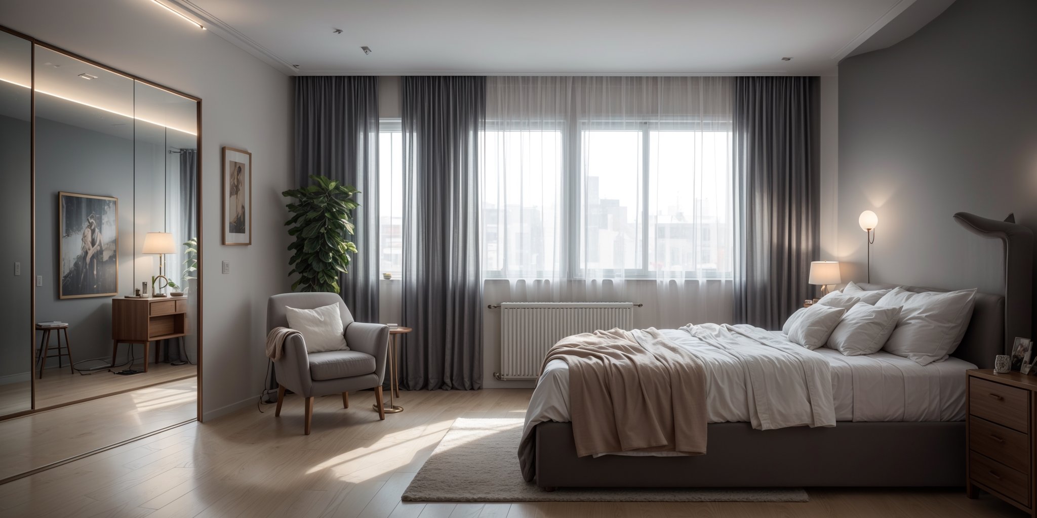 Professional photography,  interior design magazine photo,  beautiful elegant modern apartment Scandinavian bedroom by Clo...