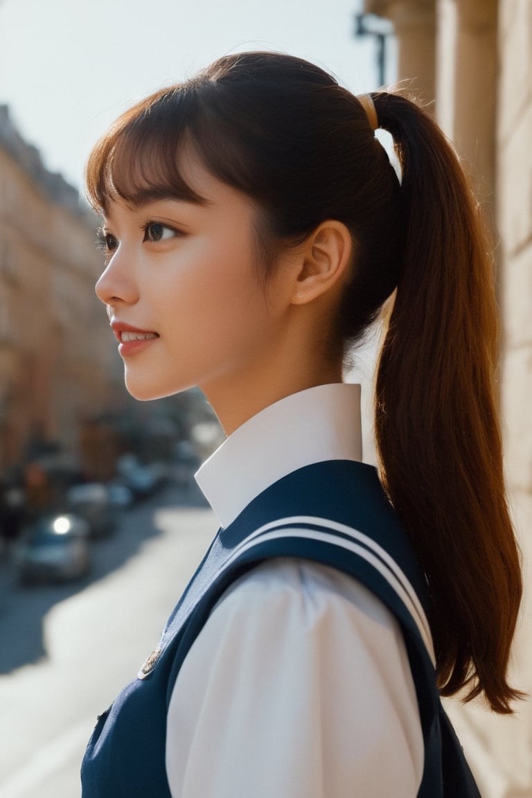 ({glamour|beauty|candid}:1.3) photo of a beautiful {smiling|(serious:1.3)|(sad, teary:1.2)} cutegirlmix her 20s, {ponytail|long|bobcut} hairstyle, similing, wearing sailor uniform, (blush:0.5), (goosebumps:0.5), textured skin, realistic dull skin noise, visible skin detail, skin fuzz, dry skin, (skinny:1.2), masterpiece, remarkable color, ultra realistic, dfdd, (posing for a picture on a city street:1.2), (upper body framing from waist:1.6), soft bounced lighting, ray tracing, subsurface scattering, {from side|from above|from behind, looking at viewer}, golden ratio, Cinematic Shot, 50mm portrait lens, Movie Still