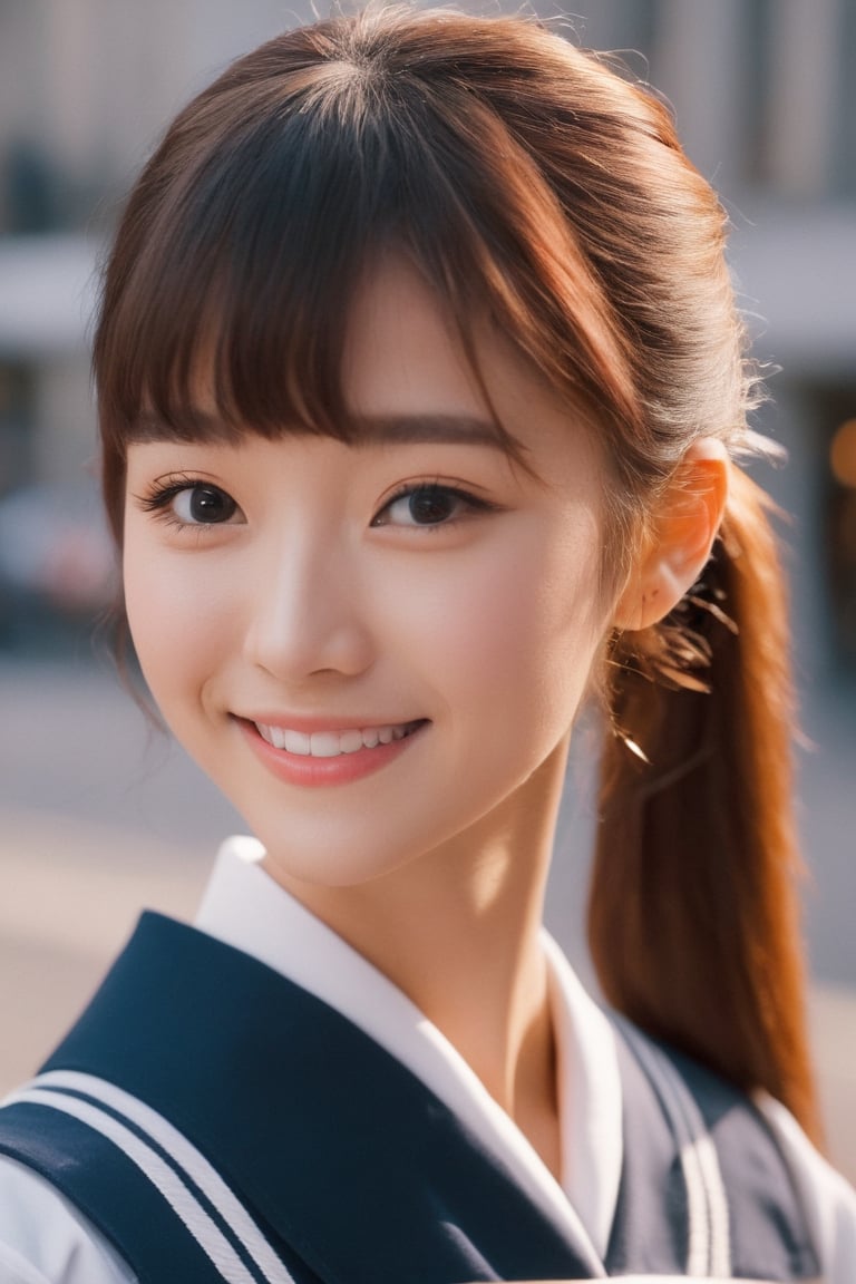 ({glamour|beauty|candid}:1.3) photo of a beautiful {smiling|(serious:1.3)|(sad, teary:1.2)} cutegirlmix her 20s, {ponytail|long|bobcut} hairstyle, similing, wearing sailor uniform, (blush:0.5), (goosebumps:0.5), textured skin, realistic dull skin noise, visible skin detail, skin fuzz, dry skin, (skinny:1.2), masterpiece, remarkable color, ultra realistic, dfdd, (posing for a picture on a city street:1.2), (upper body framing from waist:1.6), soft bounced lighting, ray tracing, subsurface scattering, {from side|from above|from behind, looking at viewer}, golden ratio, Cinematic Shot, 50mm portrait lens, Movie Still