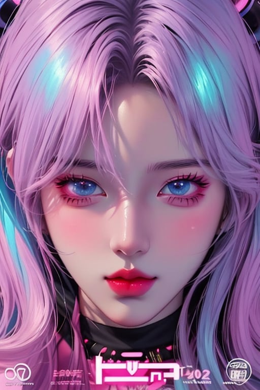 2023 style attractive and glowing super detailed lofi pastel kpop girl, very detailed and well designed expressive eyes, realistic anime, lofi vaporwave anime city landscape, synthwave, futuristic vibes, vaporwave colour, anime, modern style, 2023 style, simple --niji