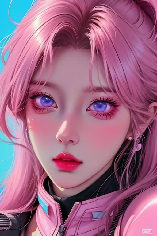 2023 style attractive and glowing super detailed lofi pastel kpop girl, very detailed and well designed expressive eyes, realistic anime, lofi vaporwave anime city landscape, synthwave, futuristic vibes, vaporwave colour, anime, modern style, 2023 style, simple --niji