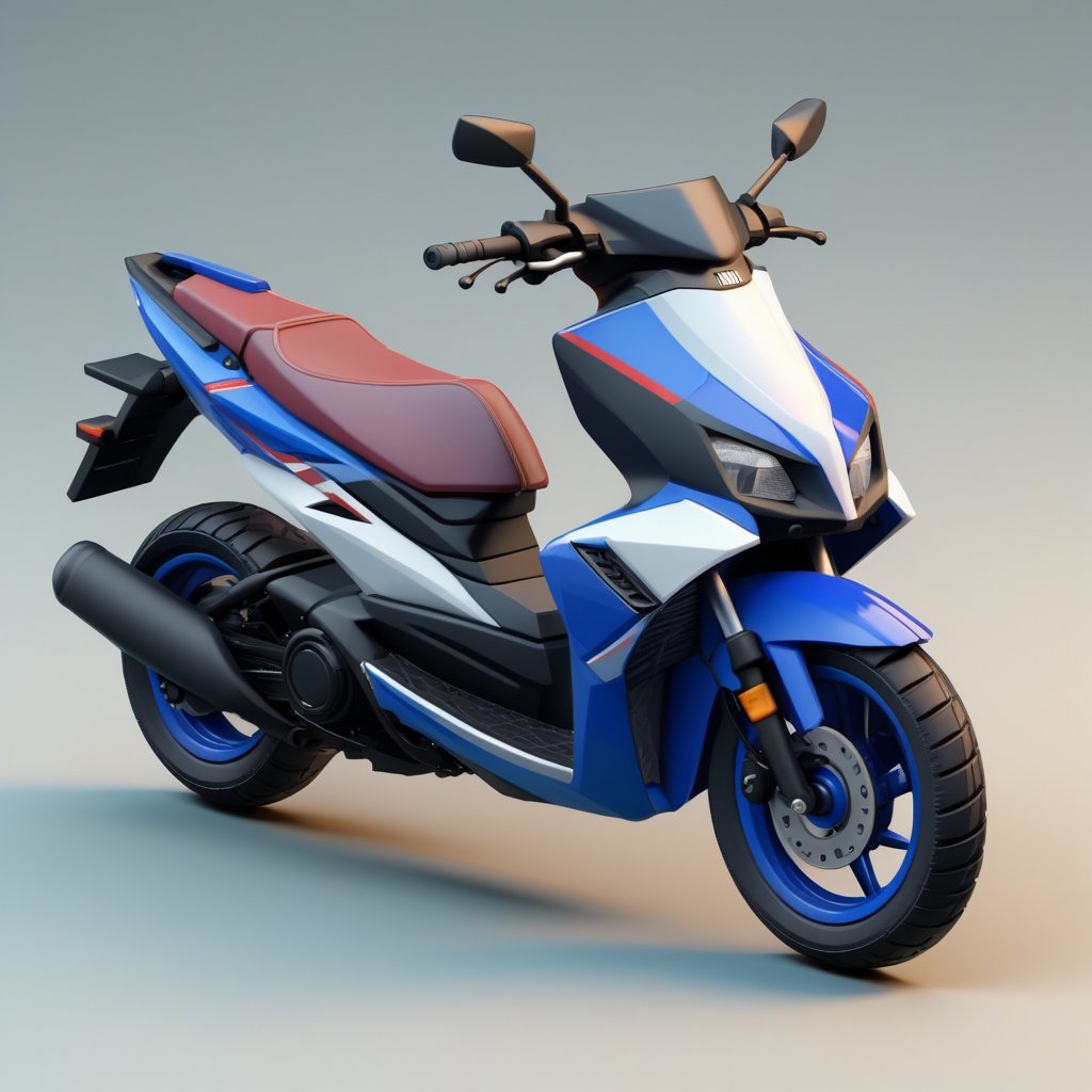 cute 3D isometric model of a yamaha aerox | blender render engine niji 5 style expressive,3d isometric,3d style,