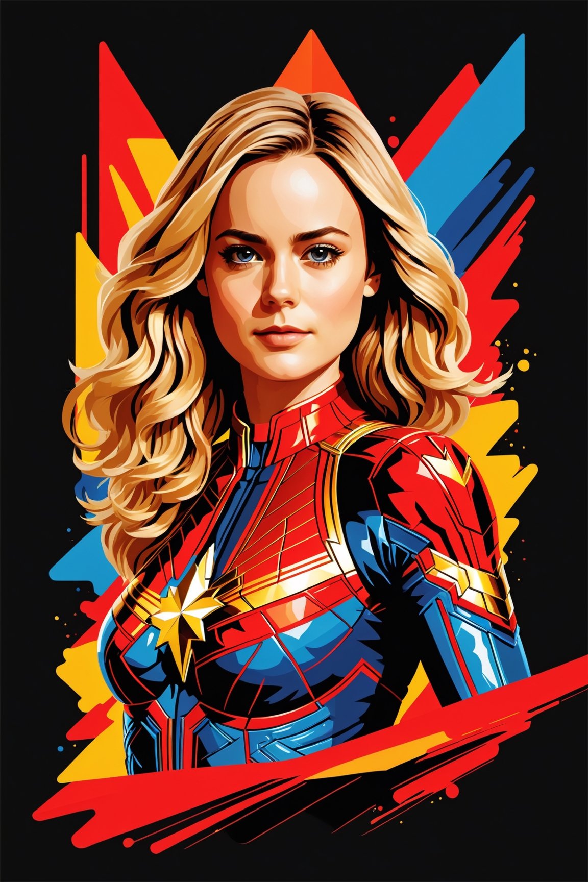 Brie Larson,  poster as Captain Marvel at movie ,  symetrical by Philosophy.AI on Tensor.Art