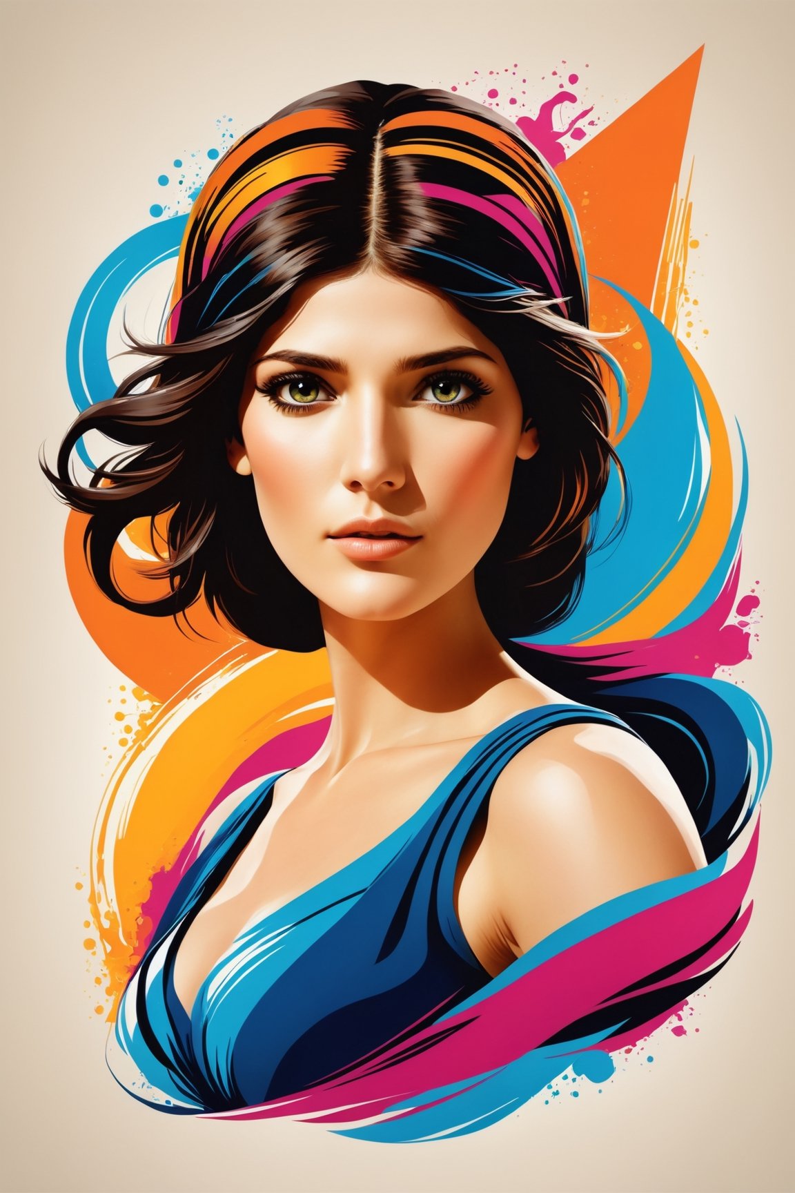 Gemma Arterton poster as Tamina Princess of Alamut at movie Prince of Persia ,  symetrical,  vector illustration by Philos...